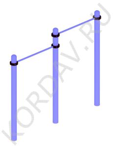 Воркаут турник разноуровневый двойной (108 труба) СТ 1.041